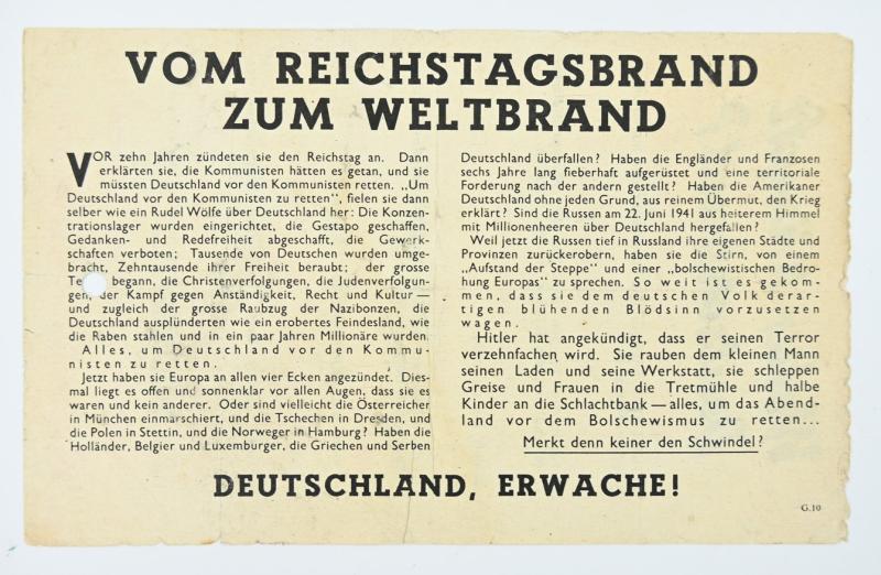 Allied WW2 Droppingsflyer 'Deutschland Erwache'