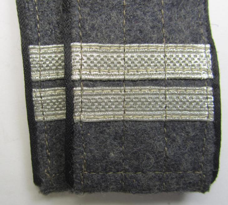 Fully matching - and scarcely seen! - IMO later-war-peirod pair of NCO-type, so-called: 'Ostvölker' (and IMO Luftwaffe-related?) shoulderstraps (and having a dual-pieced- and horizontally-mounted pair of rank-stripes 'off-factory'-attached)