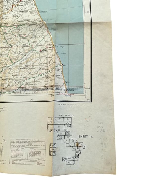 US WWII Road Map for the Italian Campaign ( Sheet nr 14 )
