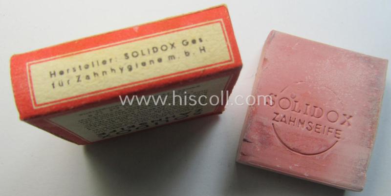 Unusual equipment-item: German WWII-era toothpaste (ie. 'Zahnseife') of the make 'Solidox' that comes in a 'mint- ie. unissued', condition