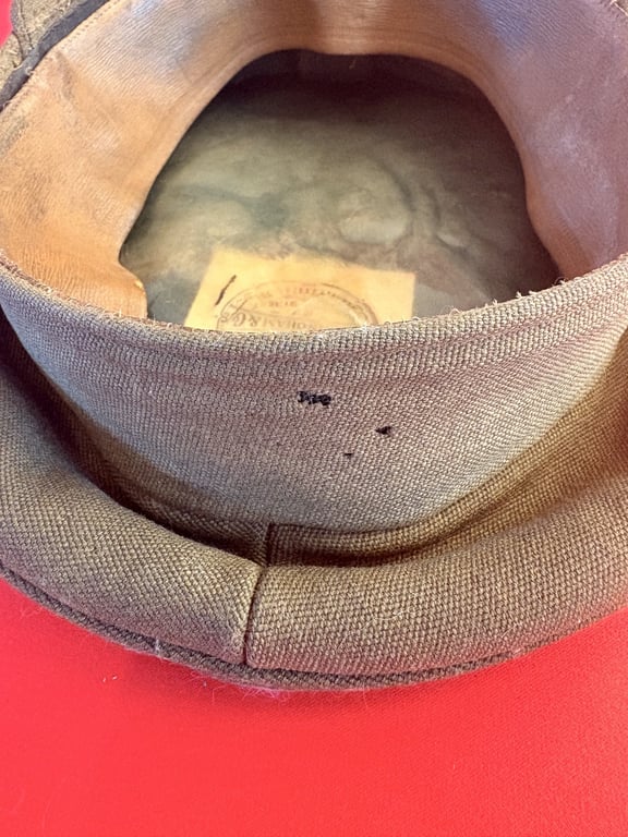 BRITISH WWII WILTSHIRE REGIMENT OFFICERS VISOR CAP, BELT AND CROSS STRAPS. ADDITIONAL PHOTOS