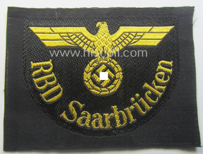 'DRB'- (ie. 'Deutsche Reichsbahn'-) related arm-eagle (ie. 'Ärmeladler'): 'RBD Saarbrücken' (or: 'Wehrmacht-Reichsbahndirektion Saarbrücken')