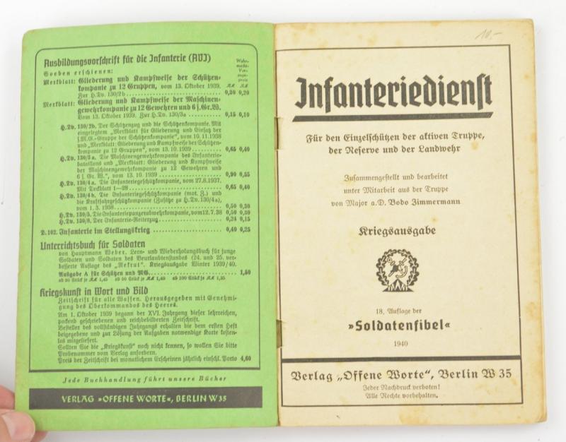 German WH Book 'Soldatenfibel Infantriedienst'