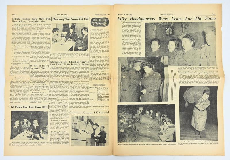 US WW2 Glider Beacon Newspaper 10 November 1945