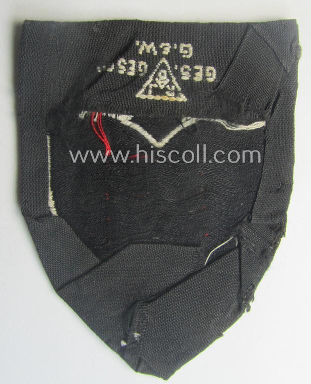 'BeVo'-woven enlisted-mens'- (ie. NCOs'-) pattern, so-called: RAD (ie. 'Reichsarbeitsdienst') sleeve-badge (or: 'Dienststellenabzeichen') bearing the specialist- ie. unit-designation: '81/8'