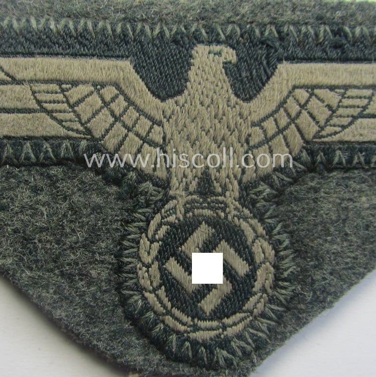 'Cut-out of a tunic' - WH (Heeres) EM- (ie. NCO-) type breasteagle (ie. 'Brustadler für Mannschaften und Unteroffiziere des Heeres')