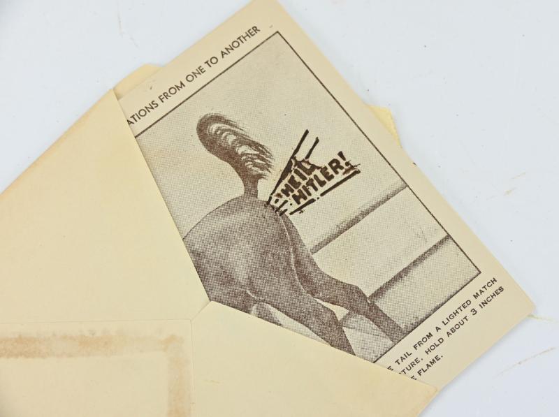 US WW2 Ant-Hitler Propaganda Envelop and Cards