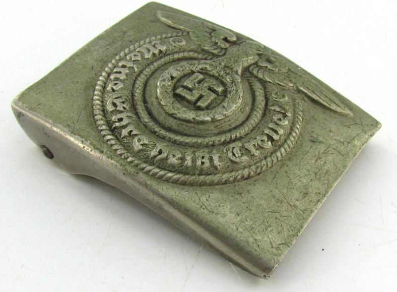 Early Waffen-SS belt buckle in nickel silver by Overhoff (O&C ges. gesch.)