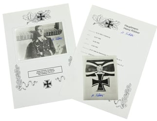 Signature of Luftwaffe KC Recipient 'Heinz Rökker'