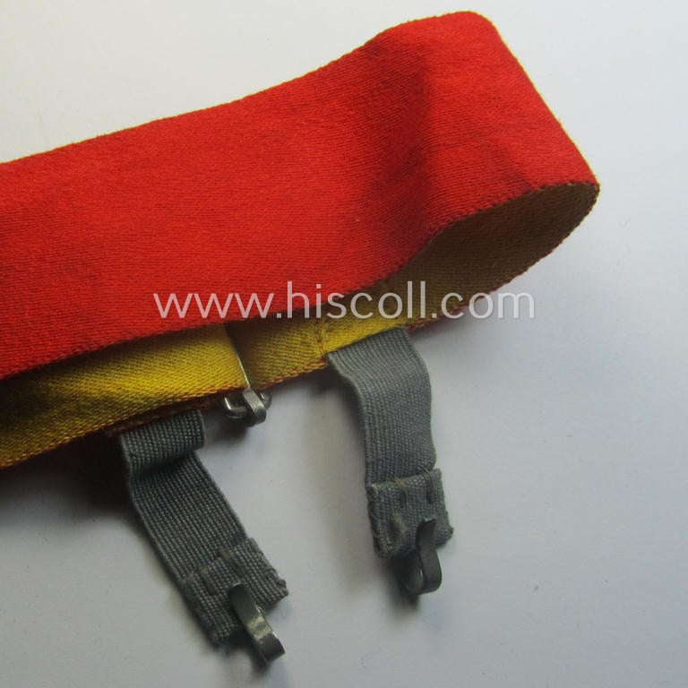 Pre-war-period, bright-yellow- ie. red-coloured, WH (Heeres, Luftwaffe etc.) excersise helmet-band (ie. 'Mannöver-Band')