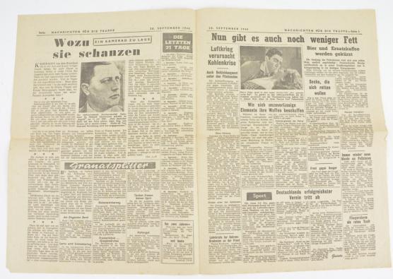 Allied WW2 Droppingsflyer 'Nachrichten für die Truppe' 28 September 1944.