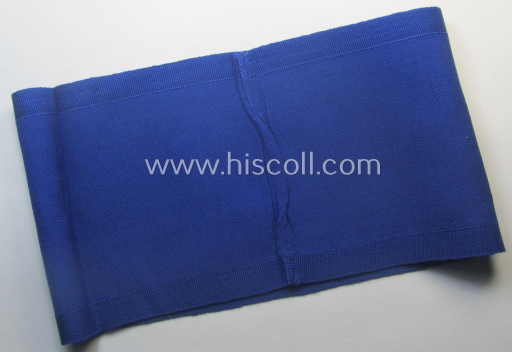 Attractive - and scarcely found! - EM- (ie. NCO-) pattern, 'Reichsluftschutzbund' (ie. 'RLB'-) service-armband showing a period-attached capital 'O'-character as was intended for usage by a member serving as an: 'RLB-Ortner' (ie. caretaker)