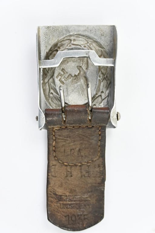 German LW Crankshaft Beltbuckle with Tab 'Otto Oberstein' 1935