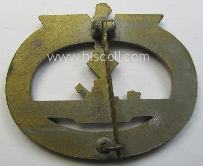 WH (Kriegsmarine), 'Feinzink'-based: 'U-Bootkriegsabzeichen' (or: U-boat war-badge) being a marker (ie. 'R.K.'-) marked example by the 'Rudolf Karneth'-company