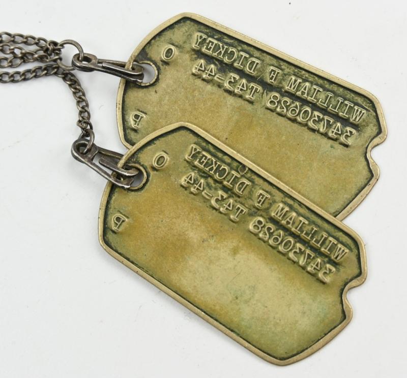 US WW2 Dog-tags with Silver Chain 'William F. Dickey'
