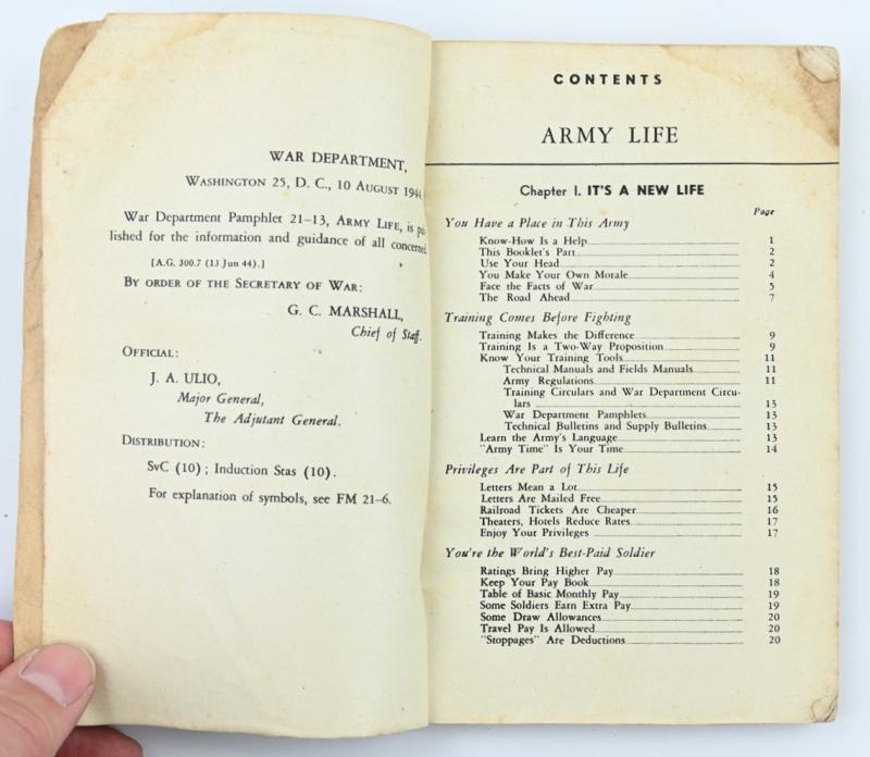 US WW2 Book 'Army Life' War Department 1944