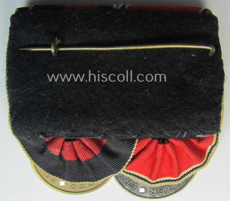 WH (Heeres o. KM etc.) medal-bar (ie.: 'Doppelspange') showing two campaign- (ie. 'Anschluss'-) medals