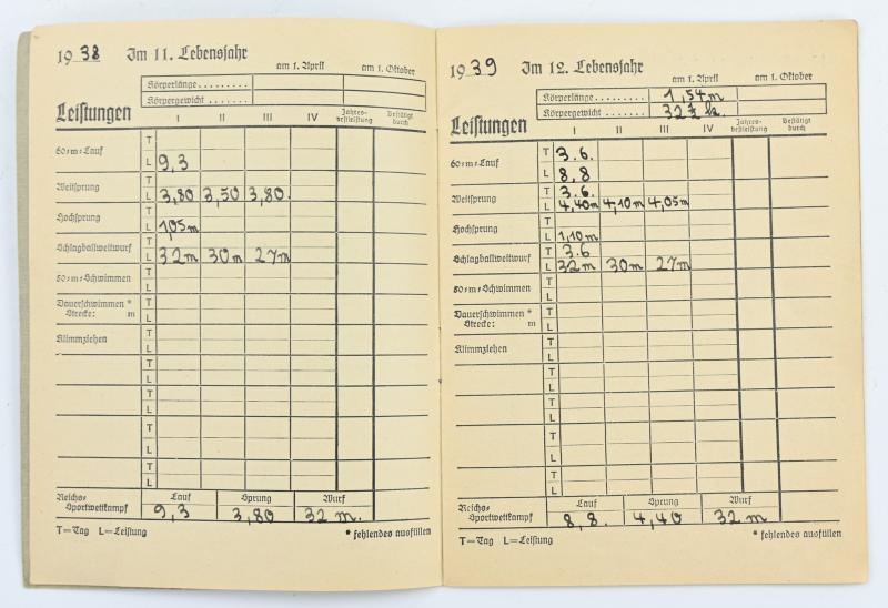 German Hitler Youth Sports Notebook