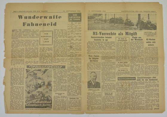 Allied Dropping Flyer 'Nachrichten für die Truppe' 12 September 1944