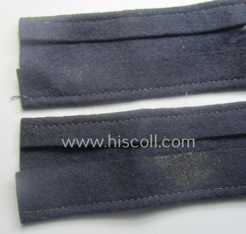 Typical 'smooth-woolen'-based, enlisted-mens'- (ie. NCO-) pattern WH (Luftwaffe) cuff-title (ie. 'Ärmelstreifen') entitled: 'Hermann Göring' (being an I deem presumably issued- albeit never worn nor tunic-attached and minimally damaged example...