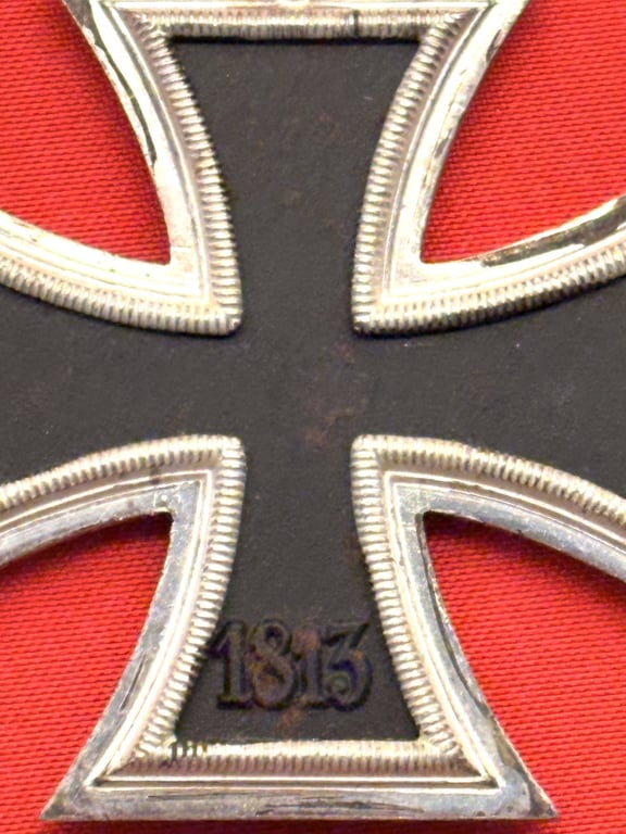 RARE AUTHENTIC WWII IRON CROSS 2RD CLASS RING STAMPED 4, STEINHAUER & LUCK OF LUDENSCHHELD GERMANY.