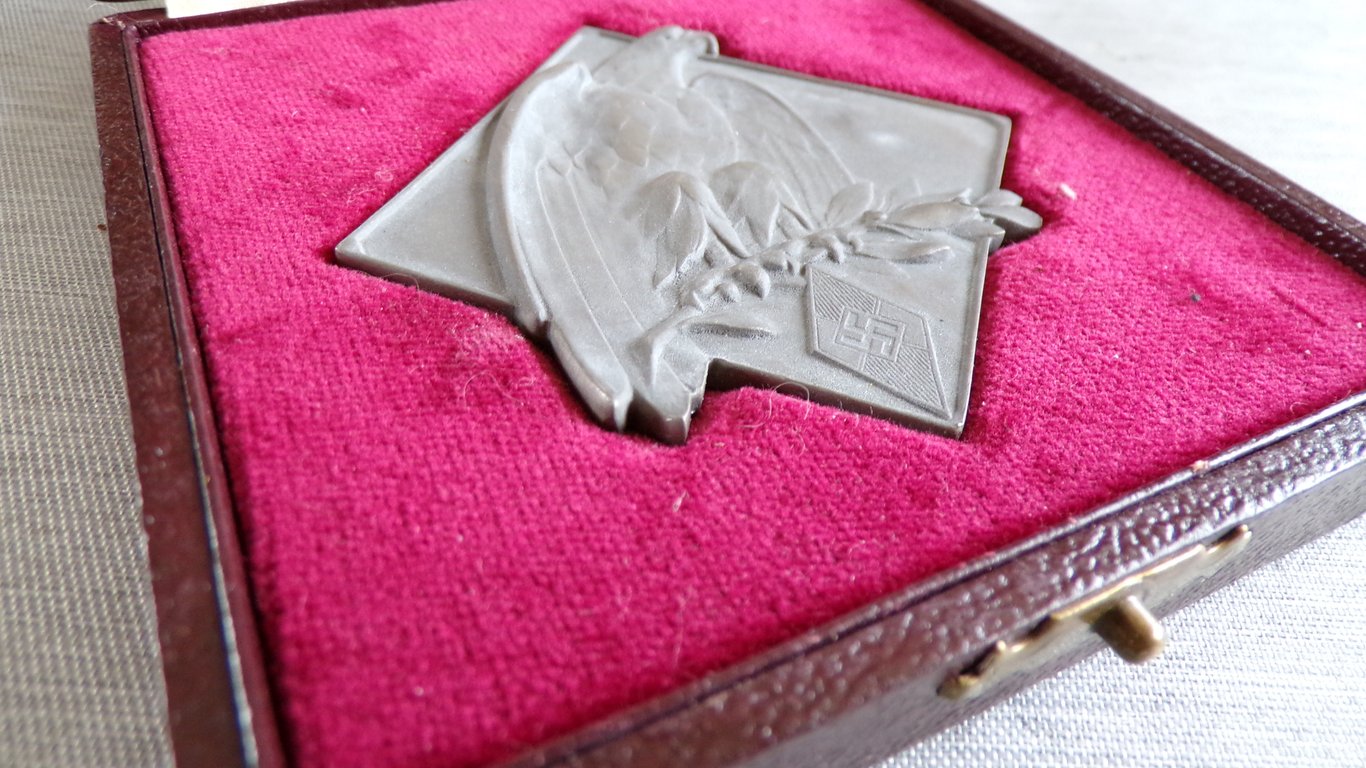 1941 HJ Swimming Championship Plaque with Case