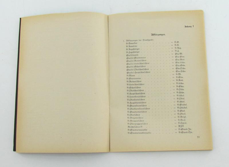 Extremely rare SS internal regulations booklet. ( 1938. nr 1 )