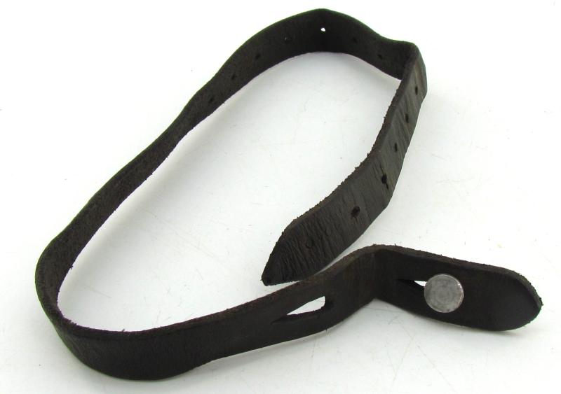 Early German helmet chin strap with aluminum buckle
