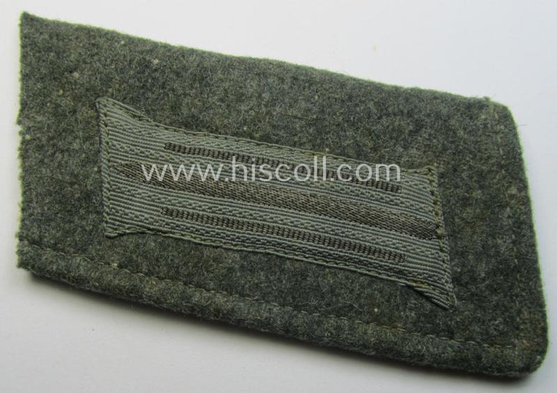 Unusually encountered, pair of WH (Heeres) collar-tabs (ie.: 'Einheitskragenspiegel') that comes mounted onto its period pieces of a tunic collar as clearly 'cut-of a tunic'