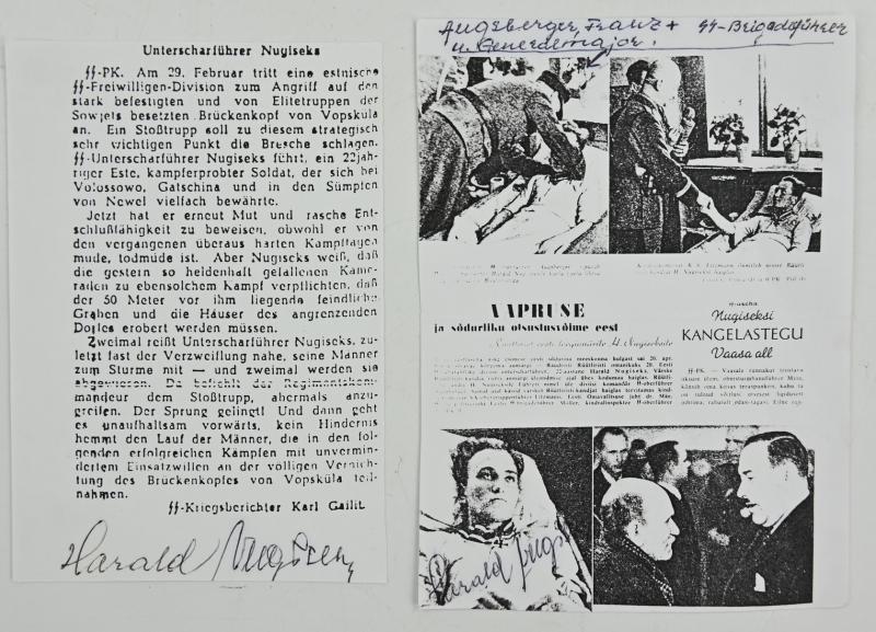Signature of Waffen-SS KC Recipient 'Harald Nugiseks'