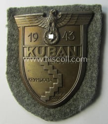WH (Heeres ie. Waffen-SS) 'Kuban'-campaign-shield that comes mounted...