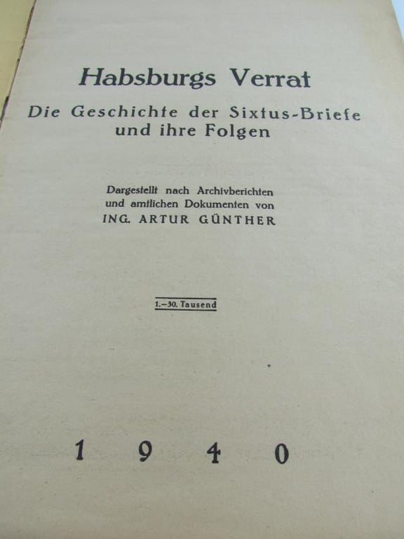 Book : Habsburg's Treason