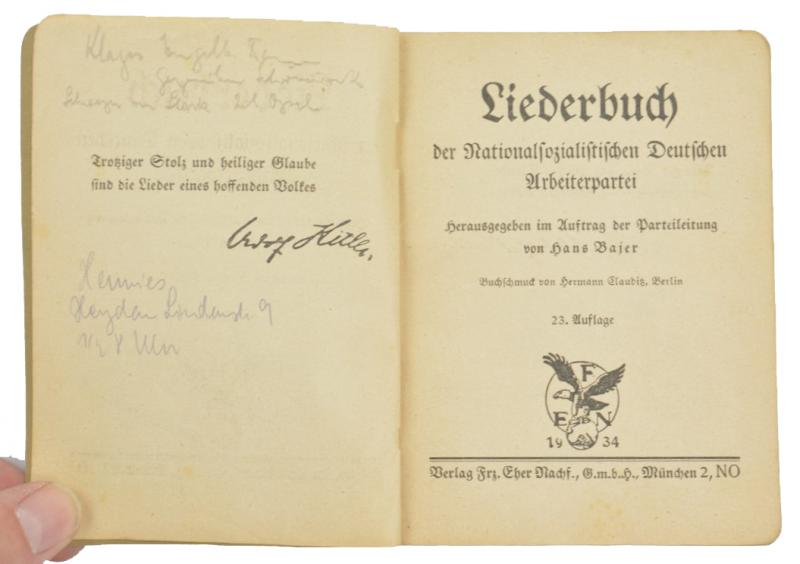 German NSDAP Songbook 1934