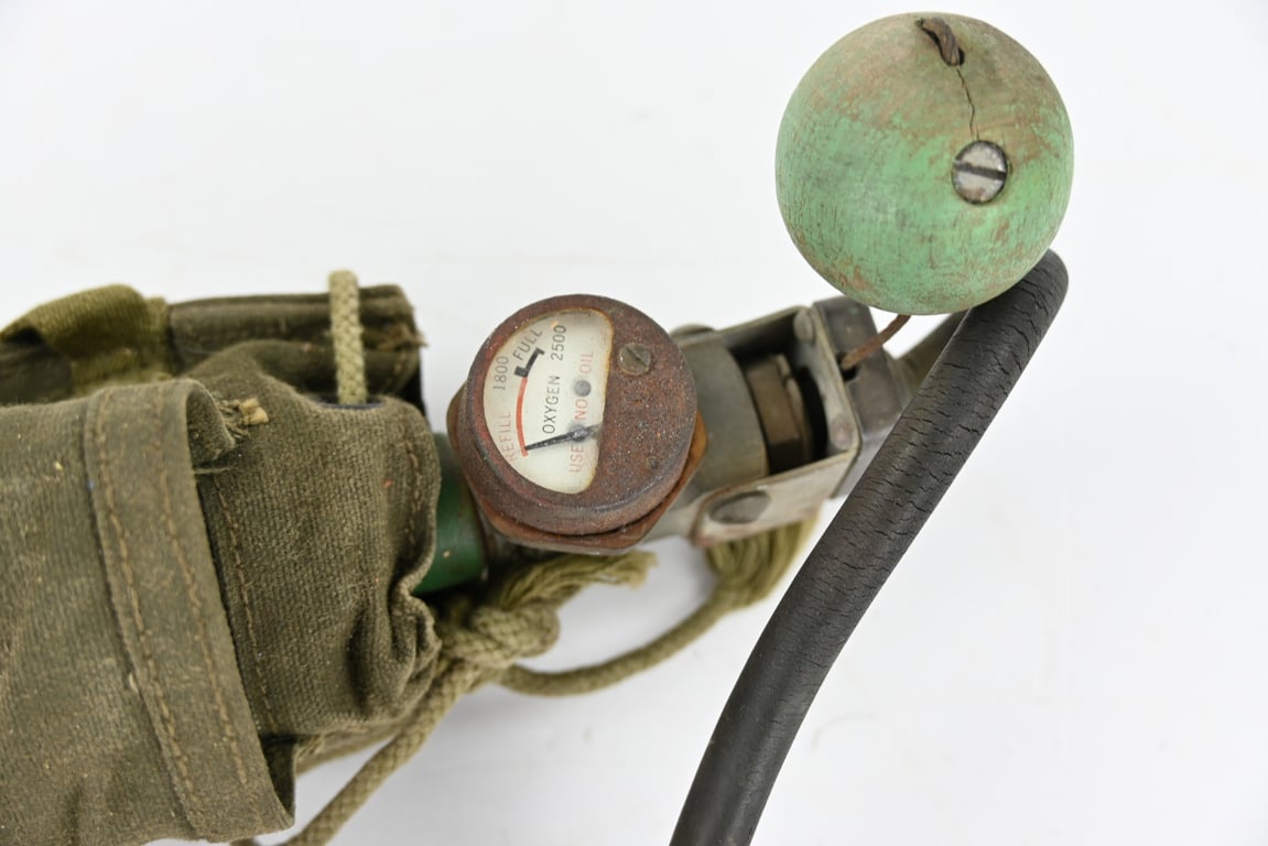 USAAF WW2 H-2 Bailout Oxygen Bottle and carrier