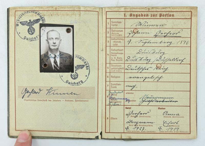 German WH Wehrpass KIA Pioneer Gerhard Winner
