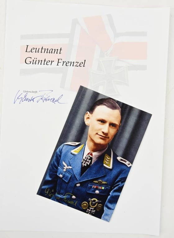 Signature of Luftwaffe KC Recipient 'Günther Frenzel'