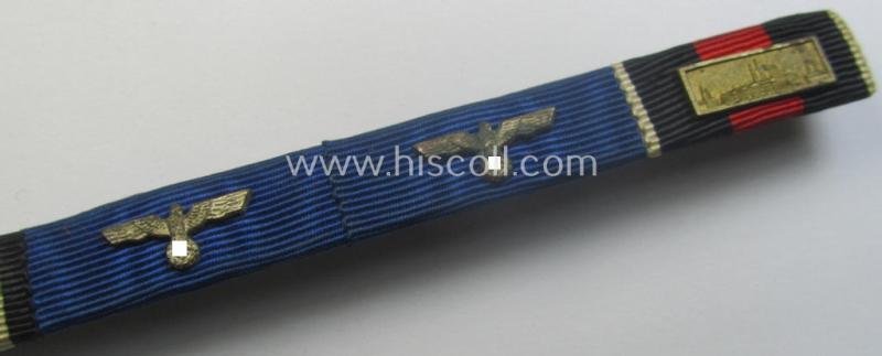 5-pieced ribbon-bar (ie. 'Feld- o. Bandspange') showing an: 'EKII. Kl.', a: 'KvK II.Kl. m. S., a: 'FKK m. S.', 2 WH 'DA' and a: Czech 'Anschluss'-medal with detailed 'PB-Spange'