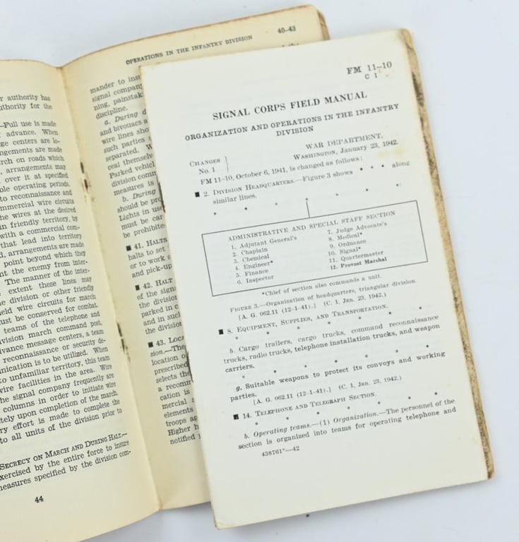 US WW2 FM 11-10 Signal Corps Field Manual