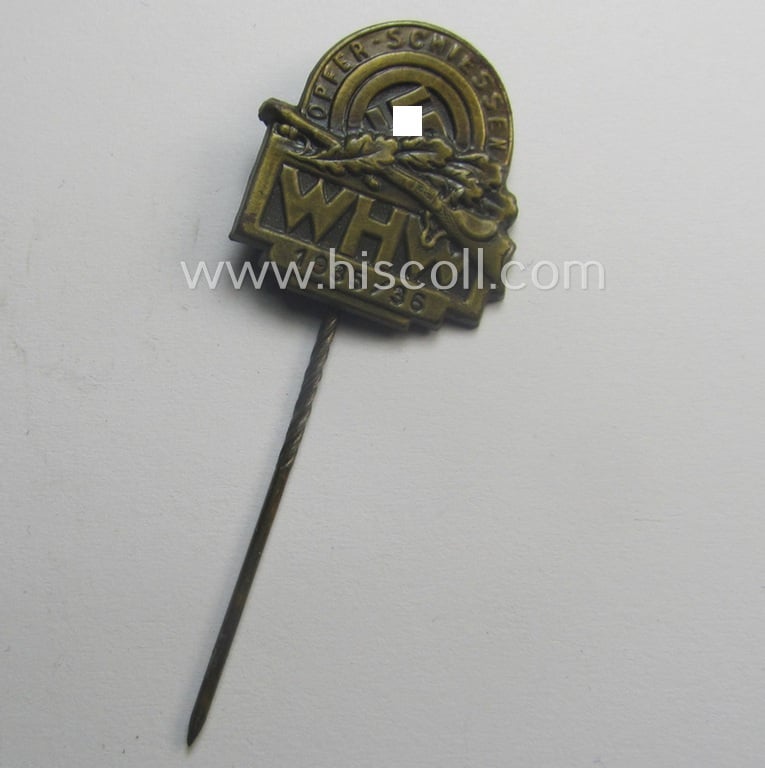 WHW- (ie. 'Winterhilfswerke'- ie. 'Opferschiessen'-) related commemorative lapel-pin entitled: 'Opfer-Schiessen - WHW - 1935/36'