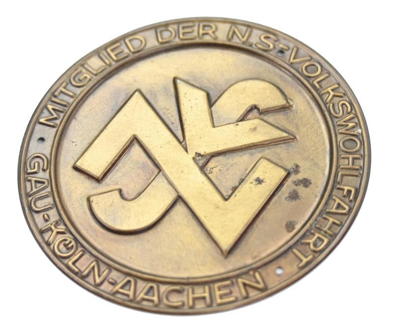 Germen NSV Memberplate 'Gau Koln-Aachen'