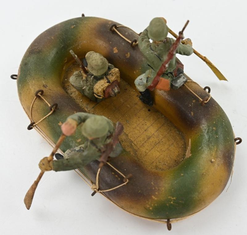 German Elastolin Toy Figures in boat