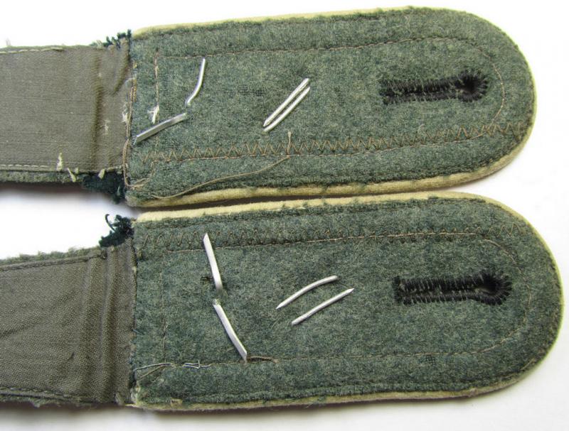 Superb - and fully matching! - pair of WH (Heeres), early- (ie. pre-) war-period- (ie. 'M36 o.40'-pattern) 'cyphered' NCO-type shoulderstraps as was intended for - and worn by! - a: 'Feldwebel des Wachbatallions Berlin'