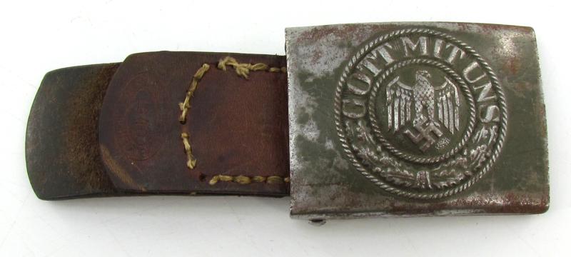 Wehrmacht ( Heer ) Tabbed steel Heer belt buckle RS&S 1940