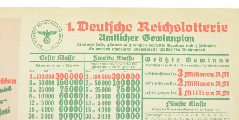 German Third Reich Lotterie Flyer