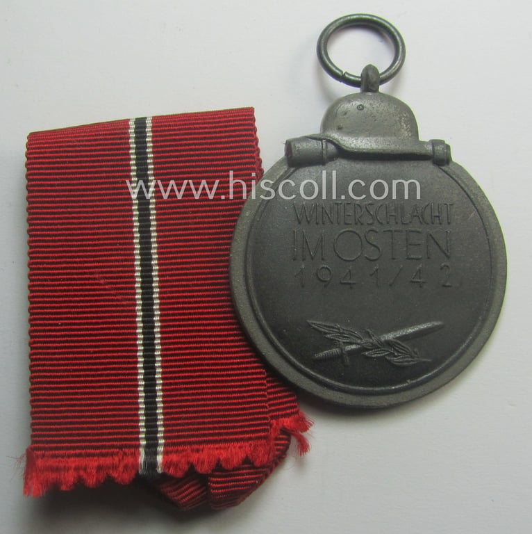 Medal-set: 'Winterschlacht im Osten 1941-42' being a typical non-maker-marked specimen that comes in a hardly used (ie. almost mint-), condition