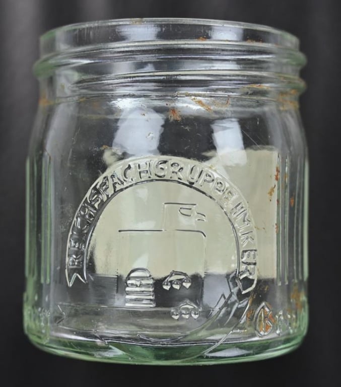 German RDKl. Glass Honey Pot