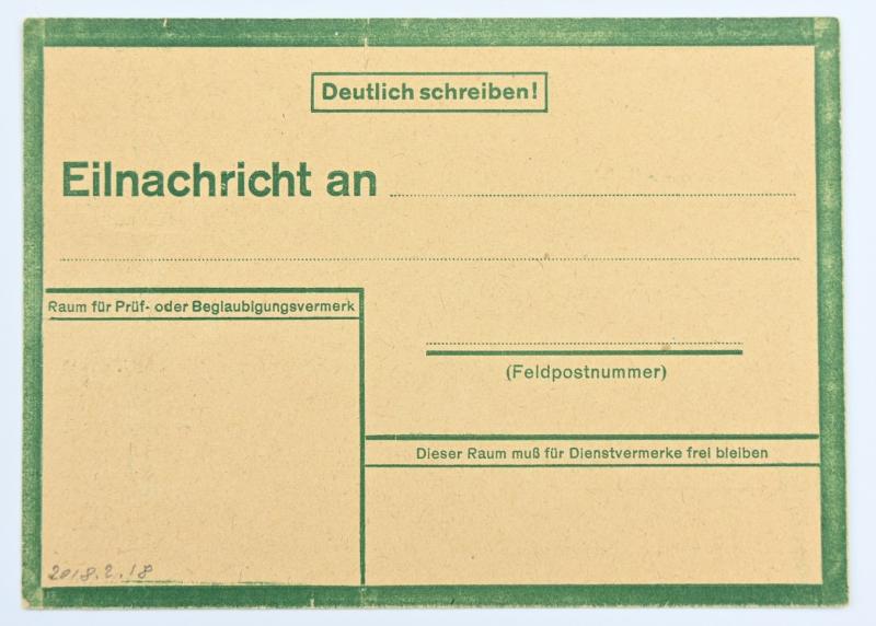 German Third Reich 'Alive Note'