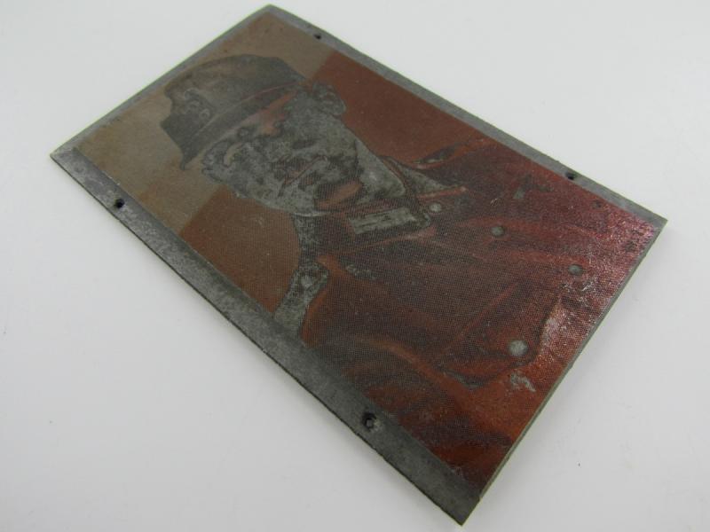 Original German Newspaper Photo “Druckplatte” (printing plate)