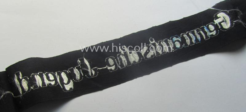 Superb - and truly unusually ie. rarely encountered! - (amongst others) Dutch volunteer-related cuff-title (ie. 'Ärmelstreifen') as was intended for members within the: 'Germanische Jugend'