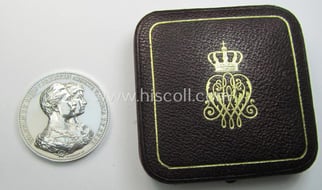 Unusual, genuine silver-based 'Preussen'-related commemorative-award-plaque (ie. 'Erinnerungs- o....